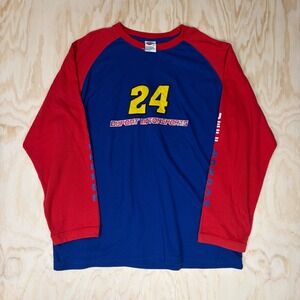 Winners Circle Jeff Gordon 24 Dupont Motorsports Long Sleeve Shirt Blue Red 2XL